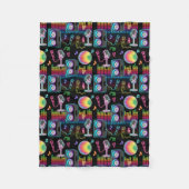 Karaoke Neon Glow Singing Music Party Fleece Deken (Voorkant)