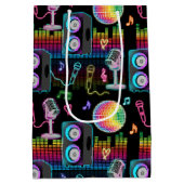 Karaoke Neon Glow Singing Music Party Medium Cadeauzakje (Achterkant)