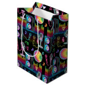 Karaoke Neon Glow Singing Music Party Medium Cadeauzakje (Achterkant Gekanteld)