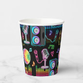 Karaoke Neon Glow Singing Music Party Papieren Bekers (Links)