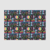 Karaoke Neon Glow Singing Music Party Tissuepapier (Voorkant)