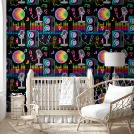 Karaoke Neon Glow Zingen Muziek Feest Behang