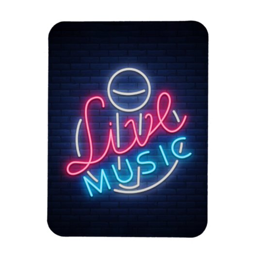 Karaoke Neon Lighting Curved Word Art Word Text Magneet (Verticaal)