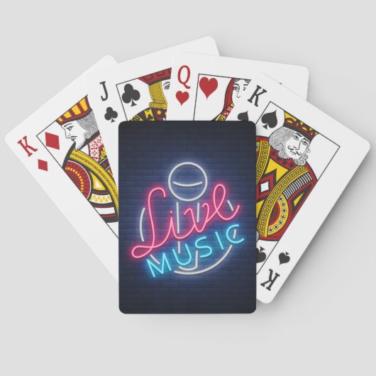 Karaoke Neon Lighting Curved Word Art Word Text Pokerkaarten (Achterkant)