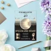 Karaoke Night Black Gold 40th Disco Birthday Party Acryl Uitnodigingen (Insitu (Huwelijk))