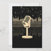 Karaoke Night Black Gold 50th Disco Birthday Party Kaart (Achterkant)