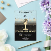 Karaoke Night Black Gold Singing Birthday Party Acryl Uitnodigingen (Insitu (Huwelijk))