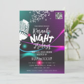 Karaoke Night Event Party Bar Flyer Kaart (Staand voorkant)