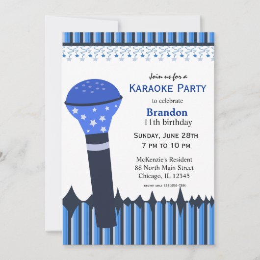 Karaoke Nights Kaart (Voorkant)