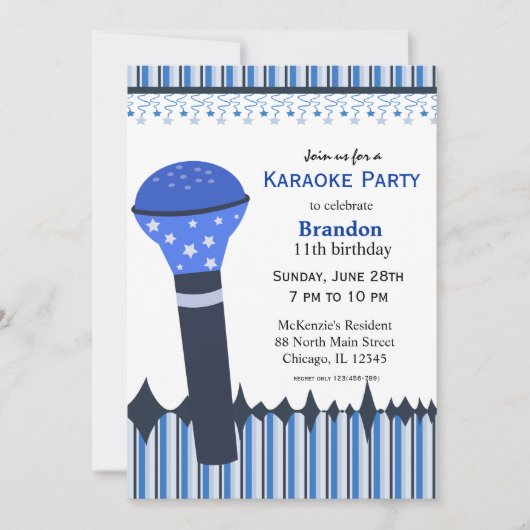 Karaoke Nights Kaart (Voorkant)