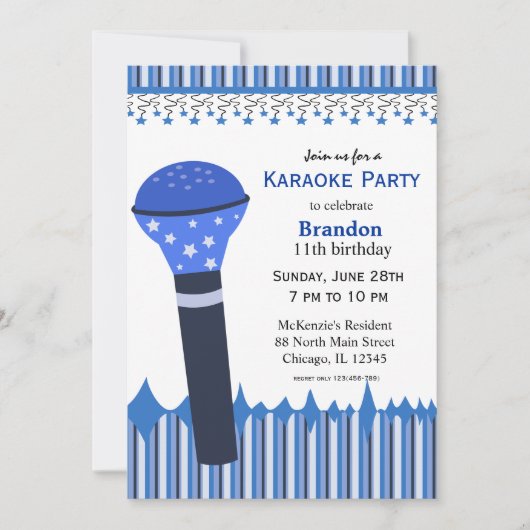 Karaoke Nights Kaart (Voorkant)