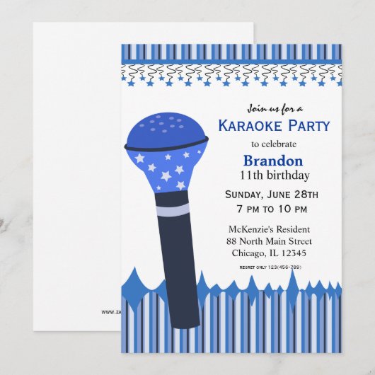 Karaoke Nights Kaart (Voorkant / Achterkant)