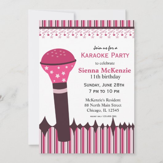 Karaoke Nights Kaart (Voorkant)