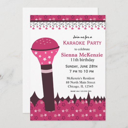 Karaoke Nights Kaart (Voorkant / Achterkant)