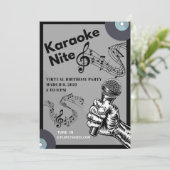 Karaoke Nite Birthday Invitation Kaart (Staand voorkant)