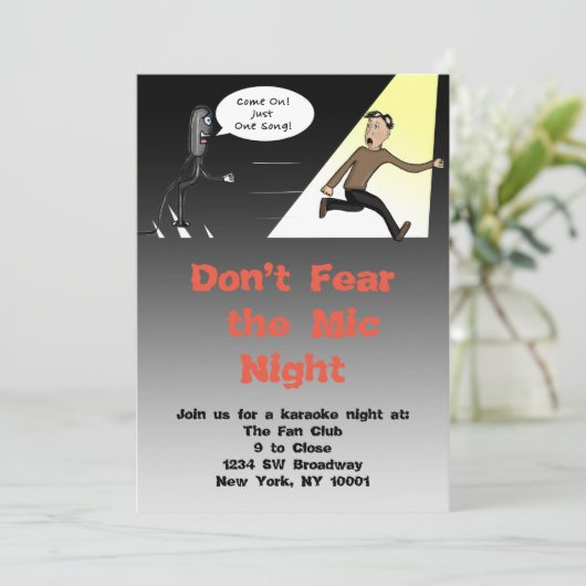 Karaoke/Open Mic Invitation Kaart (Staand voorkant)