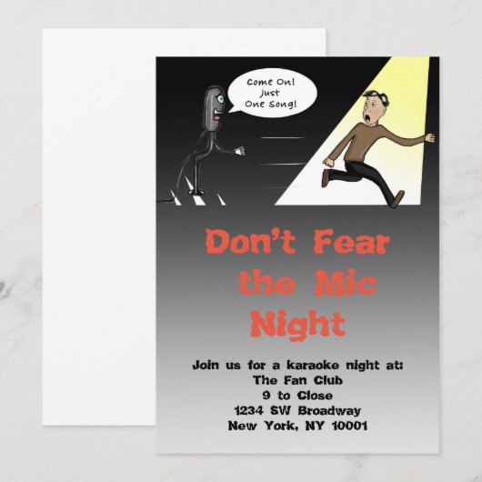 Karaoke/Open Mic Invitation Kaart (Voorkant / Achterkant)