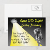 Karaoke/Open Mic Night Briefkaart (Voorkant / Achterkant)