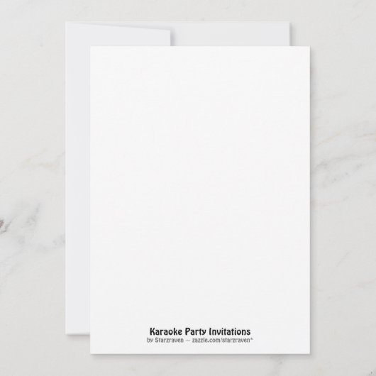 Karaoke Party Blauwe Uitnodigingen (Achterkant)