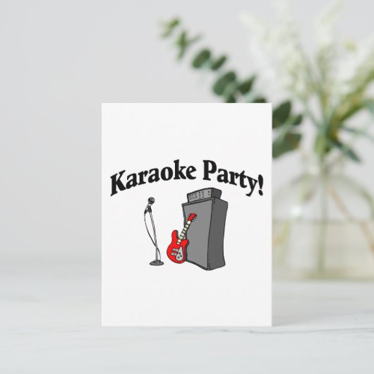Karaoke Party Briefkaart (Staand voorkant)