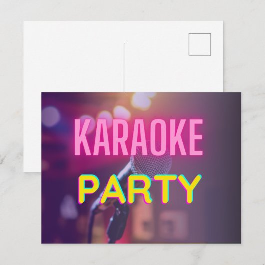 KARAOKE PARTY BRIEFKAART (Voorkant / Achterkant)