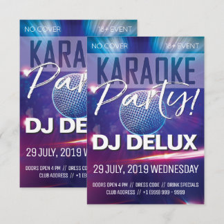 Karaoke Party | DJ | Club Flyer Kaart