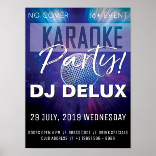 Karaoke Party DJ Club Flyer Poster