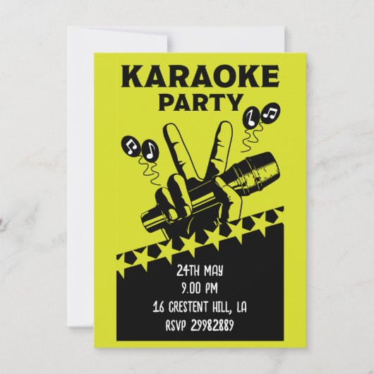 Karaoke Party Invite (Voorkant)