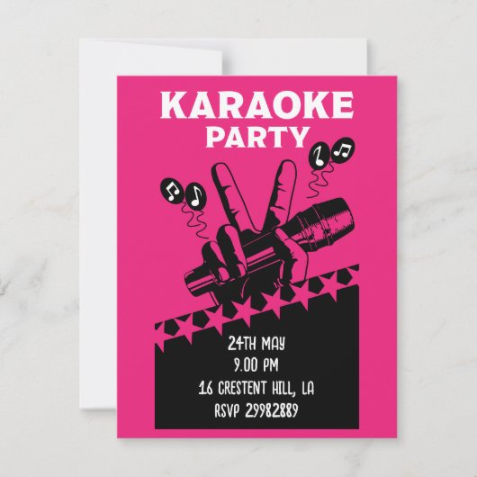 Karaoke Party Invite (Voorkant)