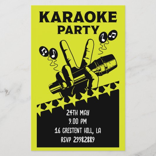Karaoke Party Invite Flyer (Voorkant)