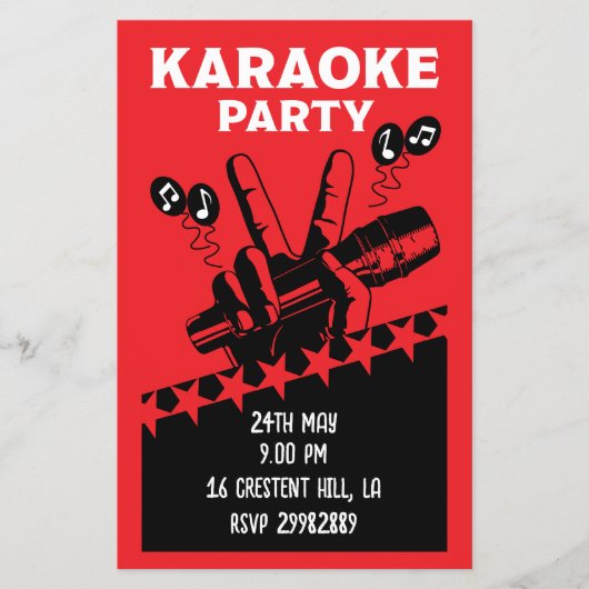 Karaoke Party Invite Flyer (Voorkant)