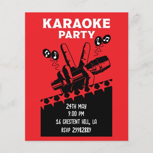 Karaoke Party Invite Flyer (Voorkant)