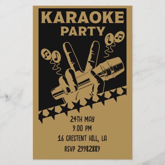 Karaoke Party Invite Flyer (Voorkant)