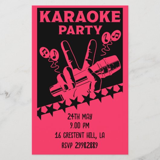 Karaoke Party Invite Flyer (Voorkant)