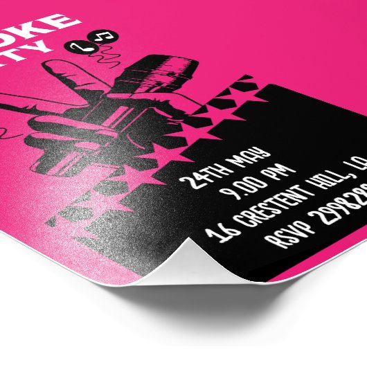 Karaoke Party Invite Foto Afdruk (Hoek)