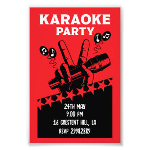 Karaoke Party Invite Foto Afdruk