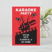 Karaoke Party Invite Kaart (Staand voorkant)