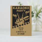 Karaoke Party Invite RSVP Kaartje (Staand voorkant)