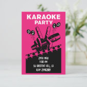 Karaoke Party Invite RSVP Kaartje (Staand voorkant)