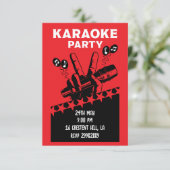 Karaoke Party Invite RSVP Kaartje (Staand voorkant)