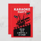 Karaoke Party Invite RSVP Kaartje (Voorkant / Achterkant)