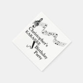 Karaoke Party Musical Scale Microphone Black Tekst Servet (Hoek)