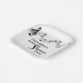 Karaoke Party Musical Scale Microphone Black White Papieren Bordje (Gebogen)