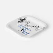 Karaoke Party Musical Scale Microphone Blue Papieren Bordje (Gebogen)