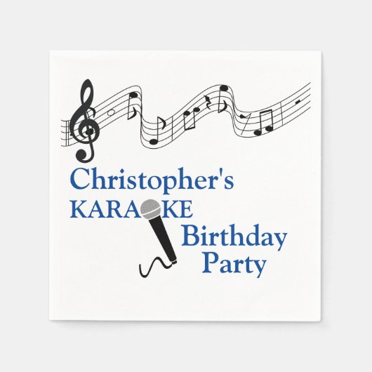 Karaoke Party Musical Scale Microphone Blue Servet (Voorkant)