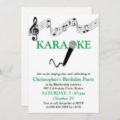 Karaoke Party Musical Scale Microphone Green Kaart (Voorkant / Achterkant)