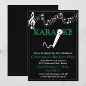 Karaoke Party Musical Scale Microphone Green Kaart (Voorkant / Achterkant)