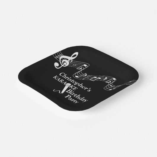 Karaoke Party Musical Scale Microphone Papieren Bordje (Gebogen)