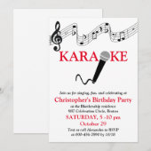 Karaoke Party Musical Scale Microphone Red Kaart (Voorkant / Achterkant)