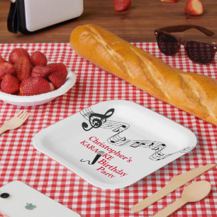 Karaoke Party Musical Scale Microphone Red Papieren Bordje